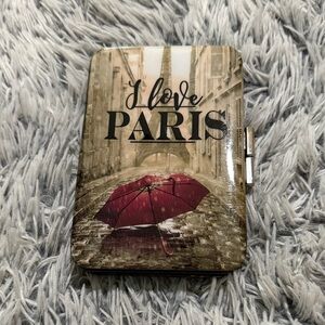 Claire’s I Love Paris Compact Case with Red Umbrella Design